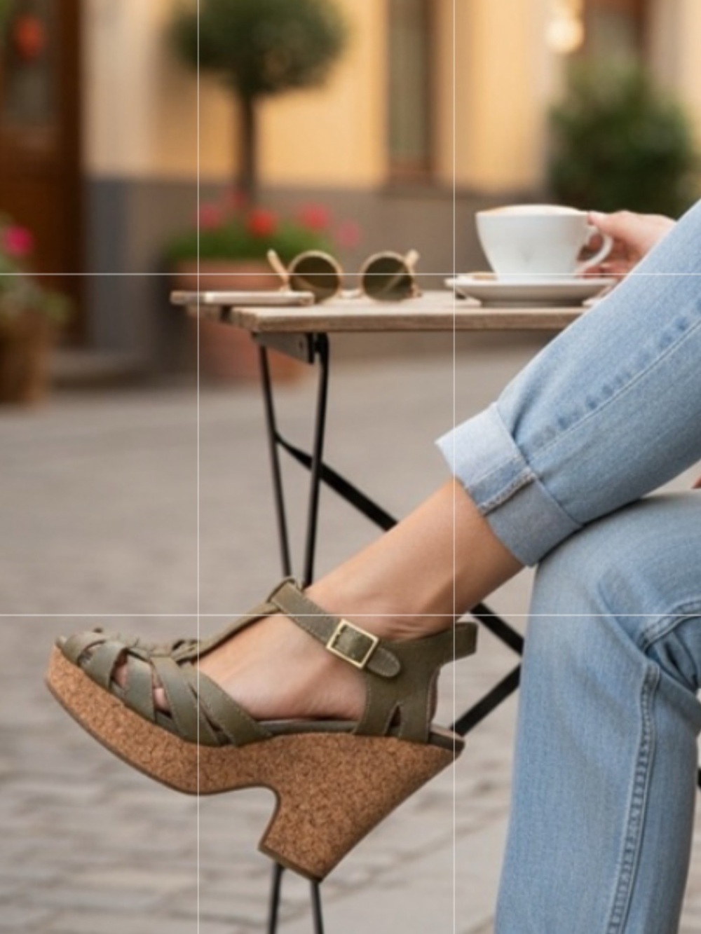 Campbell Cork Wedge Sandals Size 38